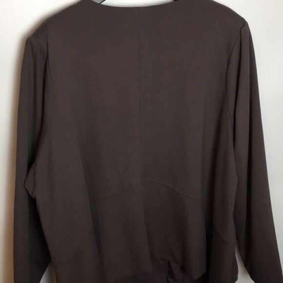 Logo by Lori Goldstein brown blazer long sleeve with gathered sleeve Sz 4X - Picture 5 of 15